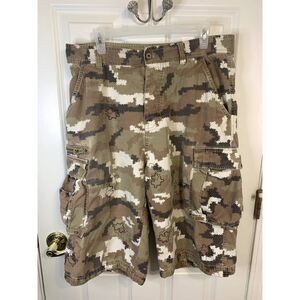 Ecko Unltd Masterpiece Collection Puzzle Streetwear Camo Cargo Shorts Size 32